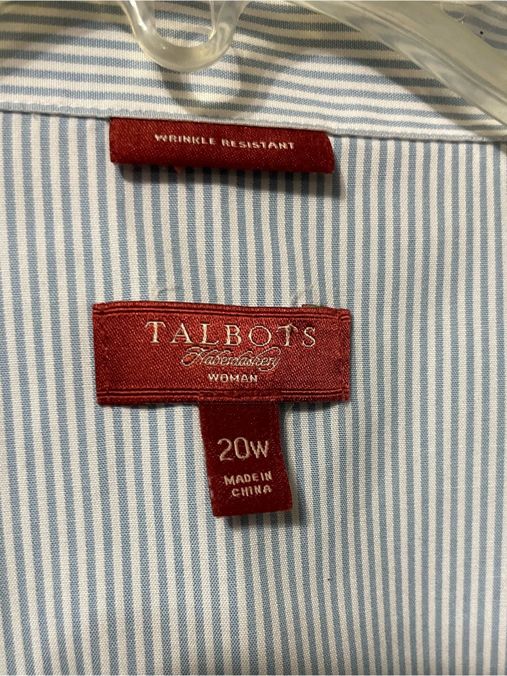 Talbots Haberdashery blue stripe cotton Sleeveless  Button Up Blouse Womens 20W - Picture 2 of 9